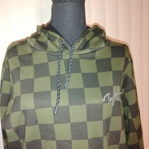 Tony Hawk Olive and Black Checkered Hoodie